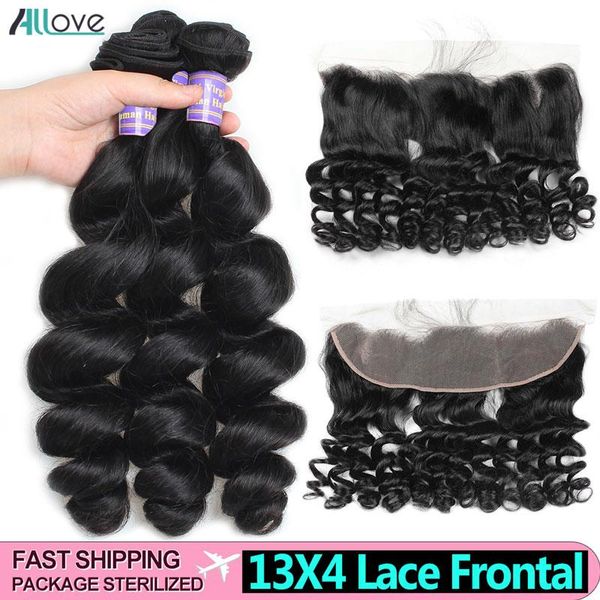 human hair bulks allove loose wave bundles with frontal 3 closure non remy lace, Black
human hair bulks allove loose wave bundles with frontal 3 closure non remy lace, Black