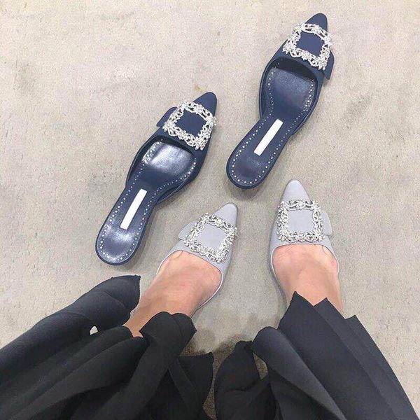 slippers pointed toe bling buckle fashion mules women smooth satin pumps kitten heel cozy slipper female shoes, Black
slippers pointed toe bling buckle fashion mules women smooth satin pumps kitten heel cozy slipper female shoes, Black