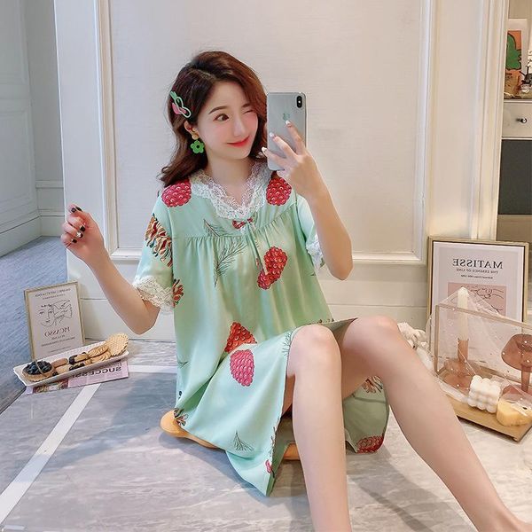 women's sleepwear green print nightgown women cotton nightdress lace trim sleep dress v-neck female casual nightwear home, Black;red
women's sleepwear green print nightgown women cotton nightdress lace trim sleep dress v-neck female casual nightwear home, Black;red