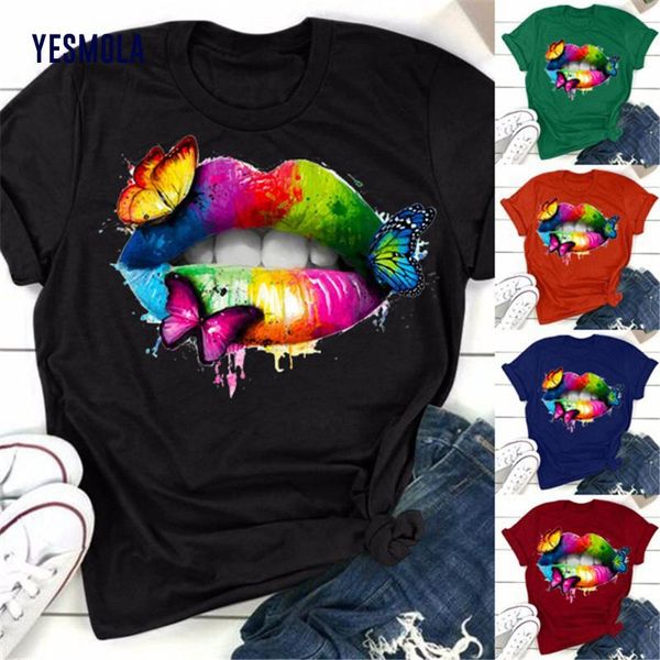 women's t-shirt yesmola rainbow lip and butterfly print harajuku women summer t shirt femme cool streetwear female girl's tee t-s, White
women's t-shirt yesmola rainbow lip and butterfly print harajuku women summer t shirt femme cool streetwear female girl's tee t-s, White
