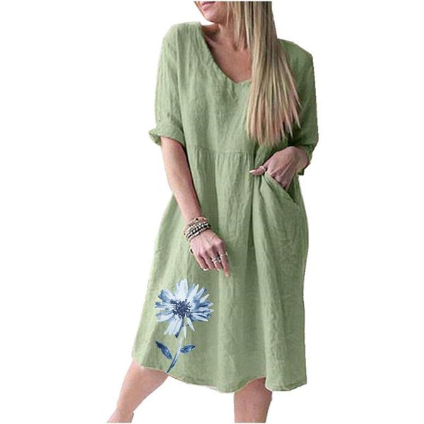 casual dresses for women three quarter sleeve v-neck solid linen loose dress 2021 womens clothes female, Black;gray
casual dresses for women three quarter sleeve v-neck solid linen loose dress 2021 womens clothes female, Black;gray