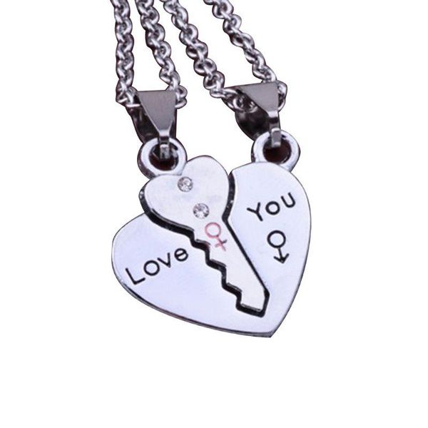 pendant necklaces fashion 2 pcs set couple key heart exquisite chain women girls jewellery gifts, Silver
pendant necklaces fashion 2 pcs set couple key heart exquisite chain women girls jewellery gifts, Silver