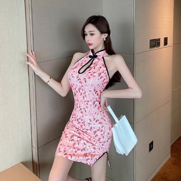 ethnic clothing 721 # to film the spot girl show thin pink printing backless nightclub short dresses cheongsam, Red
ethnic clothing 721 # to film the spot girl show thin pink printing backless nightclub short dresses cheongsam, Red