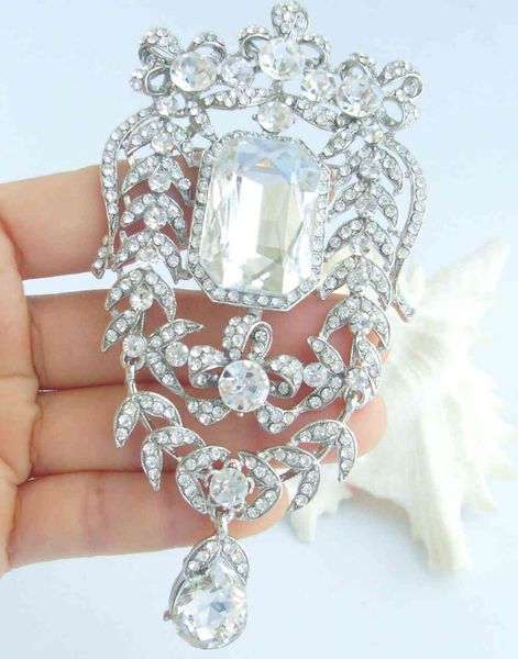 wedding bridal rhinestone crystal teardrop flower brooch pin pendant ee04910c1, Gray
wedding bridal rhinestone crystal teardrop flower brooch pin pendant ee04910c1, Gray