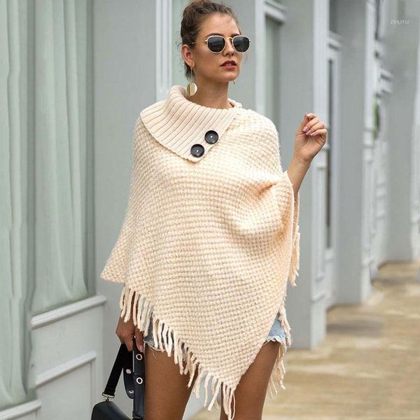 women's sweaters 2021 autumn knitted sweater poncho women tassel capes winter long ladies batwing button scarf pullover, White;black
women's sweaters 2021 autumn knitted sweater poncho women tassel capes winter long ladies batwing button scarf pullover, White;black