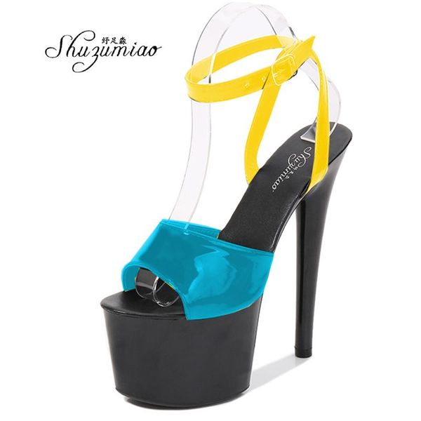 sandals shuzumiao women show 17 cm high heels platform ankle strap colorful girls shoe party club drop sale, Black
sandals shuzumiao women show 17 cm high heels platform ankle strap colorful girls shoe party club drop sale, Black