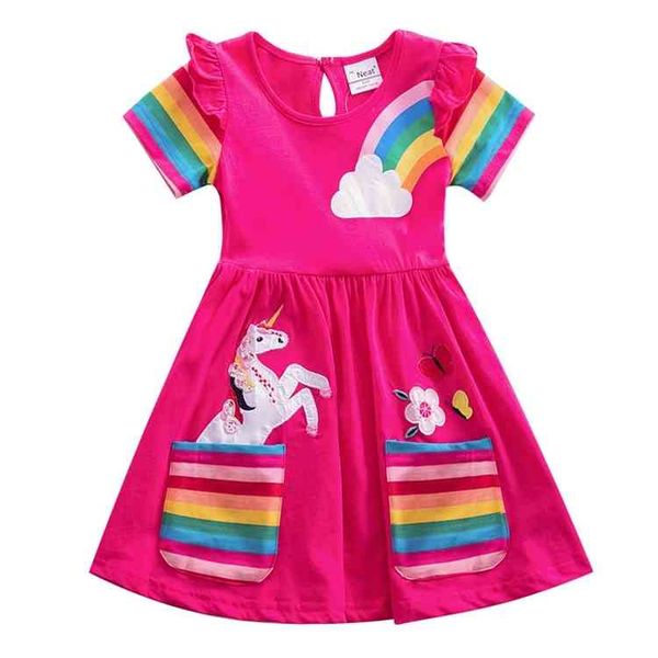 girl short-sleeved unicorn dress pony cartoon printed embroidered cotton round neck for girls kids summer, Red;yellow
girl short-sleeved unicorn dress pony cartoon printed embroidered cotton round neck for girls kids summer, Red;yellow