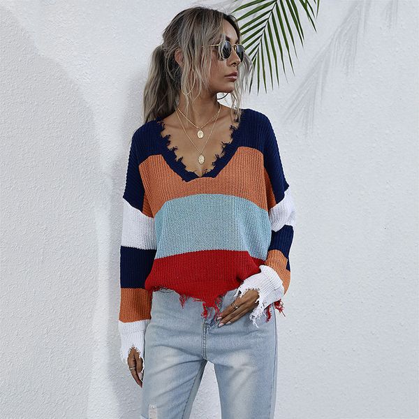 2021 autumn winter jumper casual v neck tassel striped knitted pullovers sweater for women new mvg6, White;black
2021 autumn winter jumper casual v neck tassel striped knitted pullovers sweater for women new mvg6, White;black