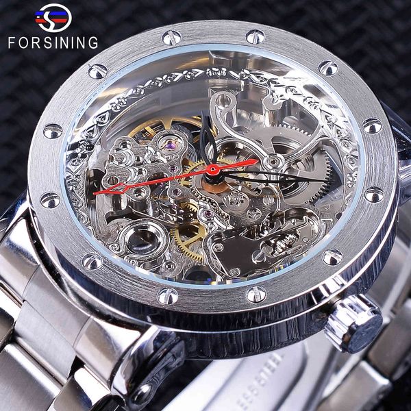 forsining fashion sier skeleton clock black red pointer rvs belt waterproof automatic clocks for men, Slivery;brown
forsining fashion sier skeleton clock black red pointer rvs belt waterproof automatic clocks for men, Slivery;brown