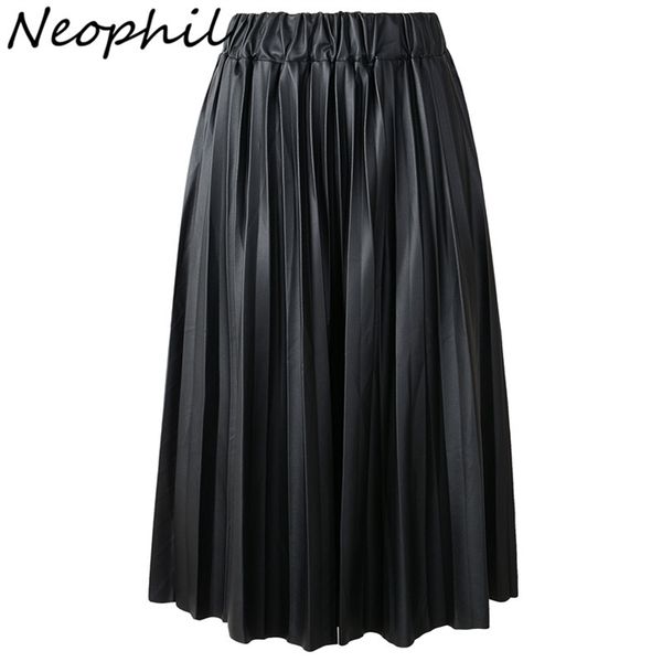 neophil winter ladies black pu faux leather skirts midi pleated high waist vintage basic mid-calf women longa saia s1927 210310
neophil winter ladies black pu faux leather skirts midi pleated high waist vintage basic mid-calf women longa saia s1927 210310