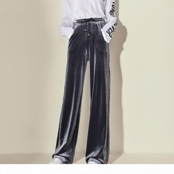 2020 joggers women pants ladies high waist straight velvet wide leg trousers loose casual sports pants, Black;white 
2020 joggers women pants ladies high waist straight velvet wide leg trousers loose casual sports pants, Black;white