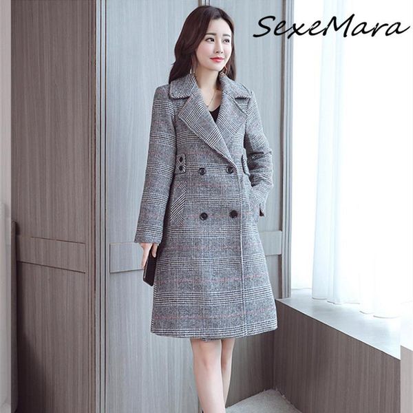 vintage plaid 2019 winter fashion women coats korean style double breasted long coats for ladies1, Black
vintage plaid 2019 winter fashion women coats korean style double breasted long coats for ladies1, Black