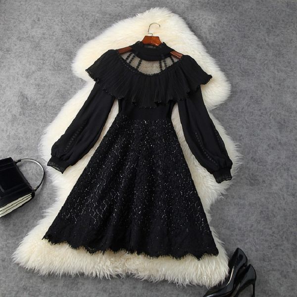 runway 2021 new spring women's high waist winter ruffle knitting little black dress lady club christmas dresses cqa6, Black;gray
runway 2021 new spring women's high waist winter ruffle knitting little black dress lady club christmas dresses cqa6, Black;gray
