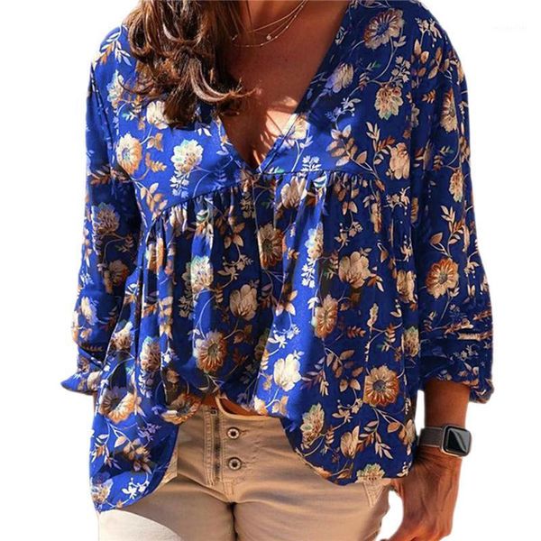 Women Blouse Fashion Autumn OL Long Sleeve V-neck Floral Print Top Loose Shirt Ladies Blouses Female Women's & Shirts, White
Women Blouse Fashion Autumn OL Long Sleeve V-neck Floral Print Top Loose Shirt Ladies Blouses Female Women's & Shirts, White
