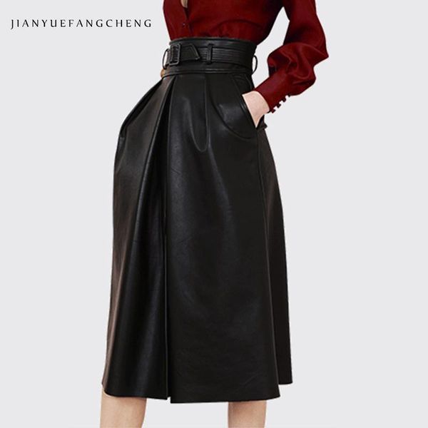 skirts fashion pu leather skirt women' high waist plus size a-line with belt pockets spring autumn korean ladies' long, Black
skirts fashion pu leather skirt women' high waist plus size a-line with belt pockets spring autumn korean ladies' long, Black