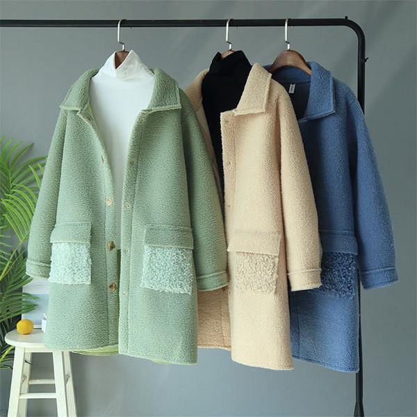 women faux lamb cashmere coat autumn winter warm jacket mid-long single-breasted casual outwear ladies fashion windbreaker 1182, Black
women faux lamb cashmere coat autumn winter warm jacket mid-long single-breasted casual outwear ladies fashion windbreaker 1182, Black