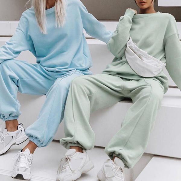 women's two piece pants solid color women simple tracksuit warm elastic waist streetwear, White
women's two piece pants solid color women simple tracksuit warm elastic waist streetwear, White