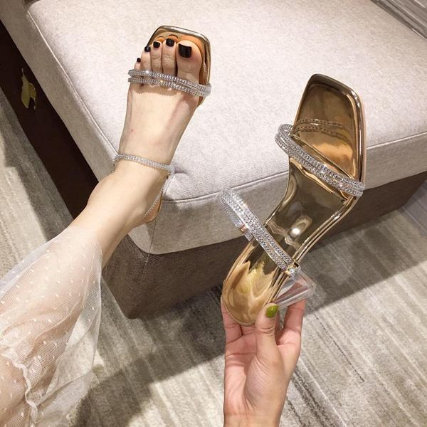 2021 new female fashion sandals with transparent high heels thick heel crystal heel sandals and slippers, Black
2021 new female fashion sandals with transparent high heels thick heel crystal heel sandals and slippers, Black