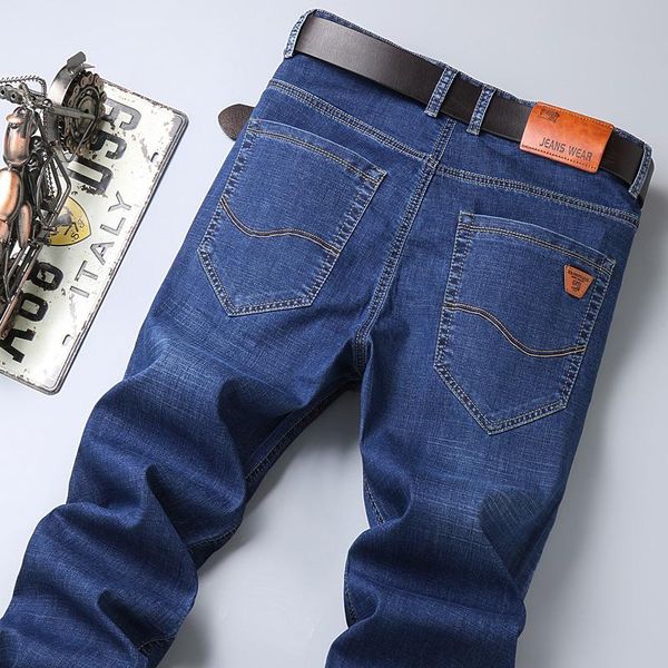 men's jeans spring and summer ice silk thin business casual straight loose stretch denim trousers male high-quality brand pants, Blue
men's jeans spring and summer ice silk thin business casual straight loose stretch denim trousers male high-quality brand pants, Blue