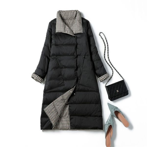 ftlzz winter women 90% white duck down long jacket double sided breasted snow outwear casual loose warm coat 211216, Black
ftlzz winter women 90% white duck down long jacket double sided breasted snow outwear casual loose warm coat 211216, Black