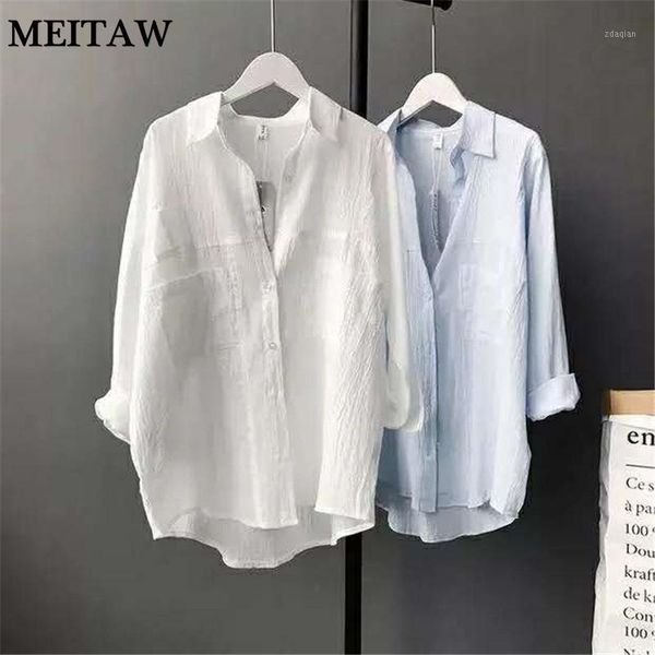 women's blouses & shirts women spring white blouse shirt 2021 casual solid long sleeve cotton linen korean loose office
women's blouses & shirts women spring white blouse shirt 2021 casual solid long sleeve cotton linen korean loose office