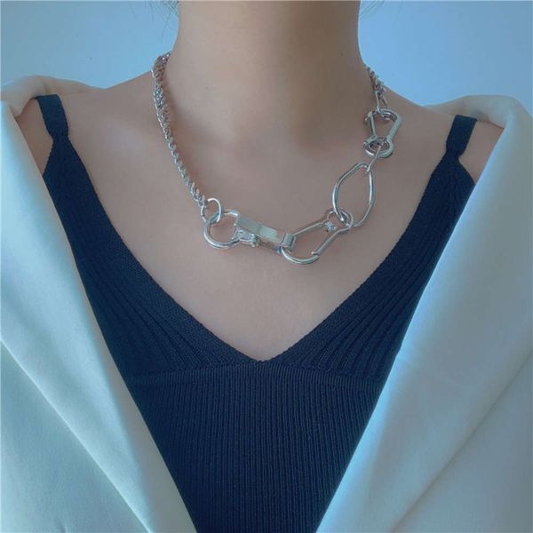 hbp fashion metal thick chain choker net red same big button short clavicle necklace, Silver
hbp fashion metal thick chain choker net red same big button short clavicle necklace, Silver