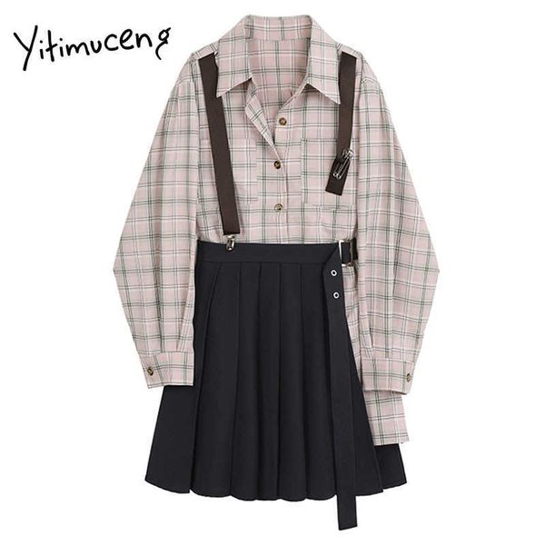 yitimuceng plaid pleated button dresses for women mini square collar long sleeve high waist spring fashion office lady 210601, Black;gray
yitimuceng plaid pleated button dresses for women mini square collar long sleeve high waist spring fashion office lady 210601, Black;gray