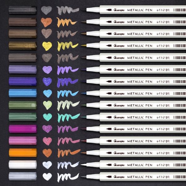 15 colors pack metallic marker pen diy scrapbooking crafts soft brush pen art marker pen for stationery school supplies
15 colors pack metallic marker pen diy scrapbooking crafts soft brush pen art marker pen for stationery school supplies