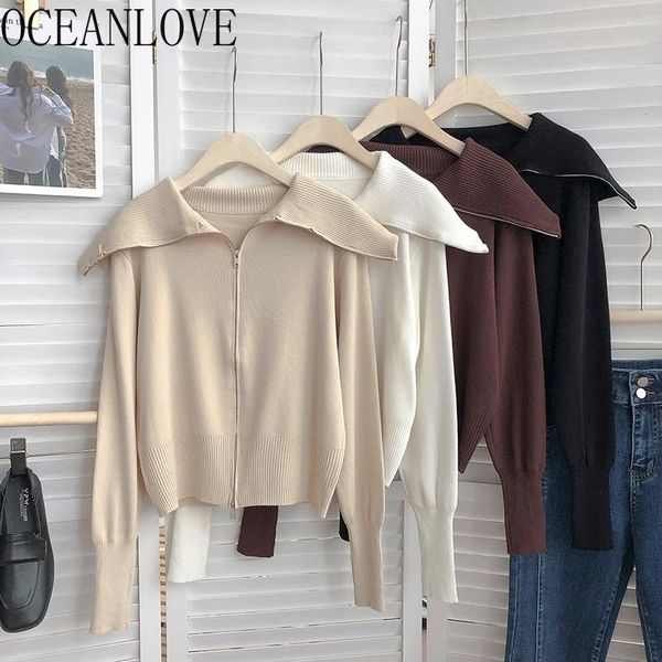 women's knits & tees oceanlove zipper women sweaters puff sleeve turn down collar solid autumn winter cardigans loose sweet chaquetas, White
women's knits & tees oceanlove zipper women sweaters puff sleeve turn down collar solid autumn winter cardigans loose sweet chaquetas, White
