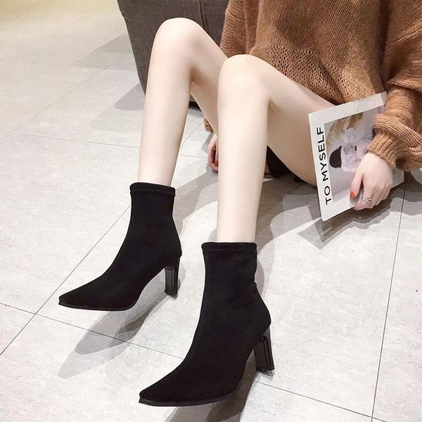 boots fashion pointed sleeve socks female nice autumn and winter tide high-heeled elastic women wholetide, Black
boots fashion pointed sleeve socks female nice autumn and winter tide high-heeled elastic women wholetide, Black