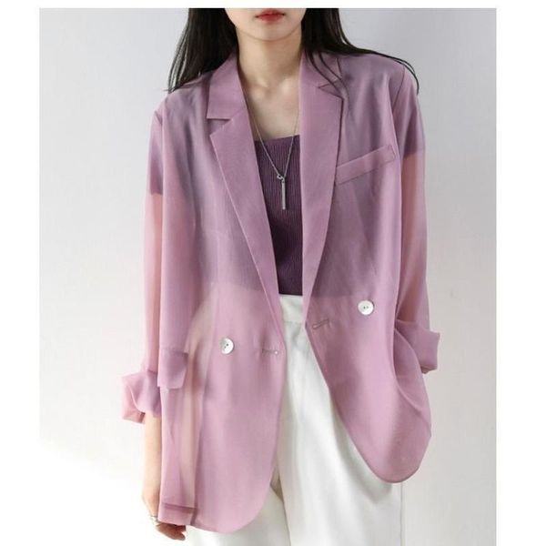 women's jackets 2021 spring summer women fashion solid color perspective turn-down collar long sleeve loose sun protection jacket, Black;brown
women's jackets 2021 spring summer women fashion solid color perspective turn-down collar long sleeve loose sun protection jacket, Black;brown