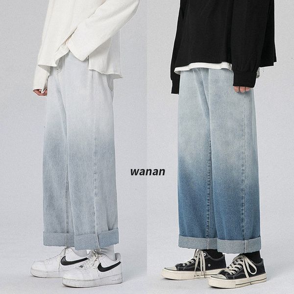 2021 new gradient men's fashion retro casual wide-leg jeans men streetwear korean loose hip-hop straight denim trousers mens -3xl bqtr, Blue
2021 new gradient men's fashion retro casual wide-leg jeans men streetwear korean loose hip-hop straight denim trousers mens -3xl bqtr, Blue