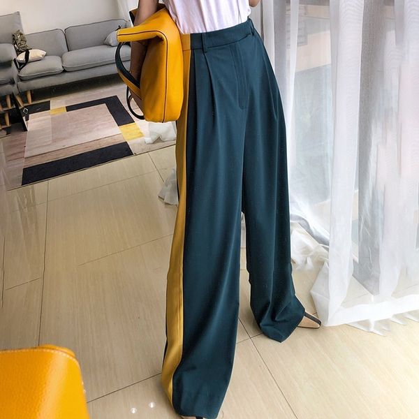 casual hit color long trousers women high waist big size long wide leg pants female spring fashion 2021 new, Black;white
casual hit color long trousers women high waist big size long wide leg pants female spring fashion 2021 new, Black;white