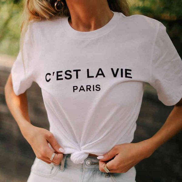 women's t-shirt blouse cest la vie paris fashion shirt french aesthetic clothing grunge crewneck harajuku m55r, White
women's t-shirt blouse cest la vie paris fashion shirt french aesthetic clothing grunge crewneck harajuku m55r, White