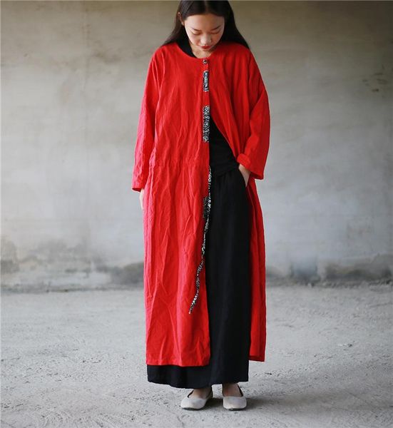 women's trench coats aransue style windbreaker long outwear color torn edge cardigan waist rope loose version of sand wash cotton linen, Tan;black
women's trench coats aransue style windbreaker long outwear color torn edge cardigan waist rope loose version of sand wash cotton linen, Tan;black