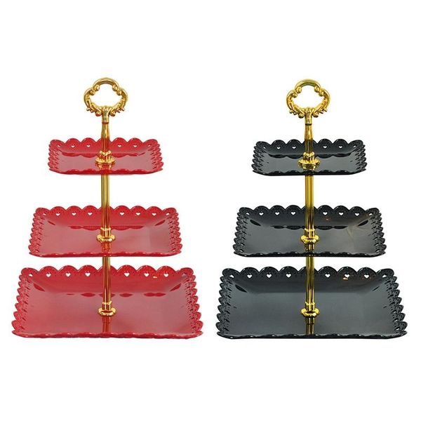 dishes & plates 2pcs fruit tray 3-layer entrepreneurial cake rack wedding snack nut candy tray, red & black
dishes & plates 2pcs fruit tray 3-layer entrepreneurial cake rack wedding snack nut candy tray, red & black