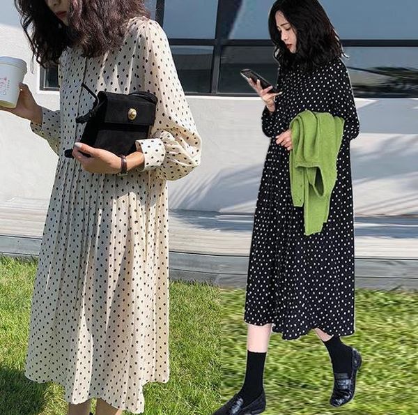 casual dresses wavsiyier woman polka dot dress women long sleeve loose spring party elegant korean style a-line 2021 vintage winter, Black;gray
casual dresses wavsiyier woman polka dot dress women long sleeve loose spring party elegant korean style a-line 2021 vintage winter, Black;gray