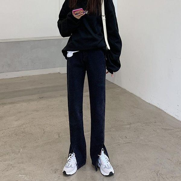 woman jeans pants high waist black slit autumn and winter large size fork flared pants pantalones vaqueros mujer, Blue
woman jeans pants high waist black slit autumn and winter large size fork flared pants pantalones vaqueros mujer, Blue