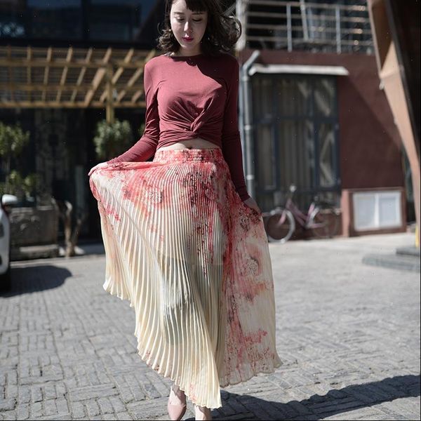 women floral long skirt high waist casual pleated skirts for party club ladies saia fenimias drop shipping, Black
women floral long skirt high waist casual pleated skirts for party club ladies saia fenimias drop shipping, Black
