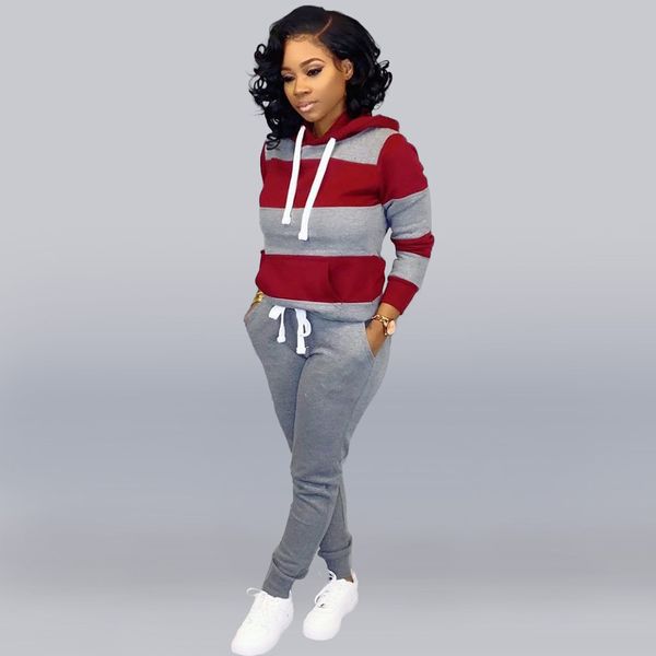 spring and autumn female mode contrast splicing cord with hood striped skin joker pant shirt subtle two-piece set 7hg0, Gray
spring and autumn female mode contrast splicing cord with hood striped skin joker pant shirt subtle two-piece set 7hg0, Gray