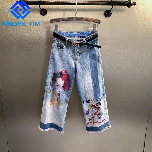 women's jeans summer plus size women high waist pocket tassel fashion print loose stretch female casual blue denim straight pants
women's jeans summer plus size women high waist pocket tassel fashion print loose stretch female casual blue denim straight pants