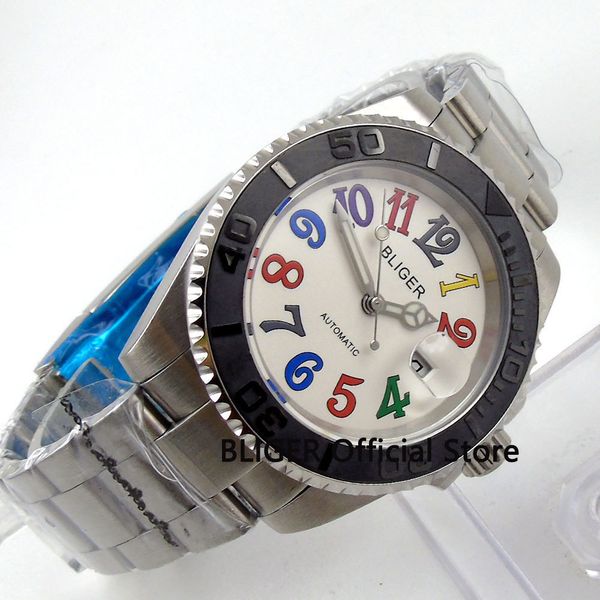 solid bliger 40mm white dial black ceramic bezel luminous marks date magnifier sapphire miyota automatic movement men's watch, Slivery;brown
solid bliger 40mm white dial black ceramic bezel luminous marks date magnifier sapphire miyota automatic movement men's watch, Slivery;brown