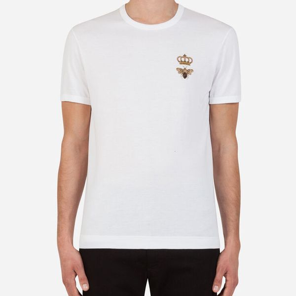 men's t-shirts 100% cotton t-shirt with bee and crown embroidery short sleeve t-shirt pp|420261523 giid, White;black
men's t-shirts 100% cotton t-shirt with bee and crown embroidery short sleeve t-shirt pp|420261523 giid, White;black