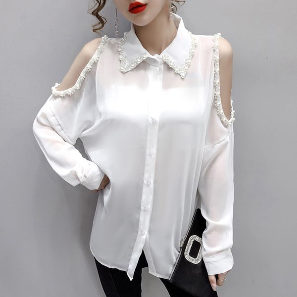 new elegant beading long sleeve cold shoulder ladies summer fall 2021 button up chiffon collared shirts white blouse women c159 xrmb
new elegant beading long sleeve cold shoulder ladies summer fall 2021 button up chiffon collared shirts white blouse women c159 xrmb