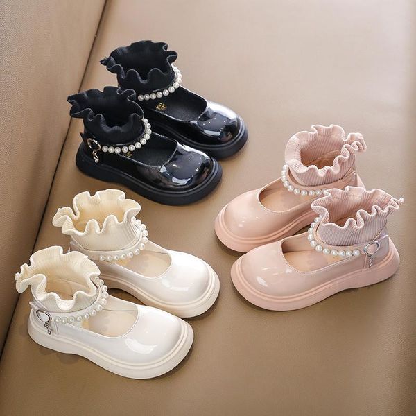 flat shoes fashion girls black patent leather autumn pearl ruffle sock princess square hell platform school 3-15y, Black;grey
flat shoes fashion girls black patent leather autumn pearl ruffle sock princess square hell platform school 3-15y, Black;grey