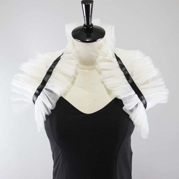 bow ties ruffles stand fake collars for women mesh white half shirt blouse false collar female detachable neck ruff, Black;gray
bow ties ruffles stand fake collars for women mesh white half shirt blouse false collar female detachable neck ruff, Black;gray