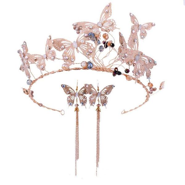 hair clips & barrettes vintage gold butterfly tiaras and crown crystal tassel diadem earrings sets handmade women jewelry wedding accessor l, Golden;silver
hair clips & barrettes vintage gold butterfly tiaras and crown crystal tassel diadem earrings sets handmade women jewelry wedding accessor l, Golden;silver