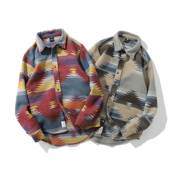 2021 new autumn winter retro ethnic style long-sleeved men's street loose oversize brushed coat woolen material thick shirt yujg, White;black
2021 new autumn winter retro ethnic style long-sleeved men's street loose oversize brushed coat woolen material thick shirt yujg, White;black