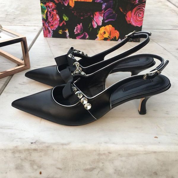 sandals woman baotou heel shoes brand fashion genuine leather pointed toe party formal, Black
sandals woman baotou heel shoes brand fashion genuine leather pointed toe party formal, Black