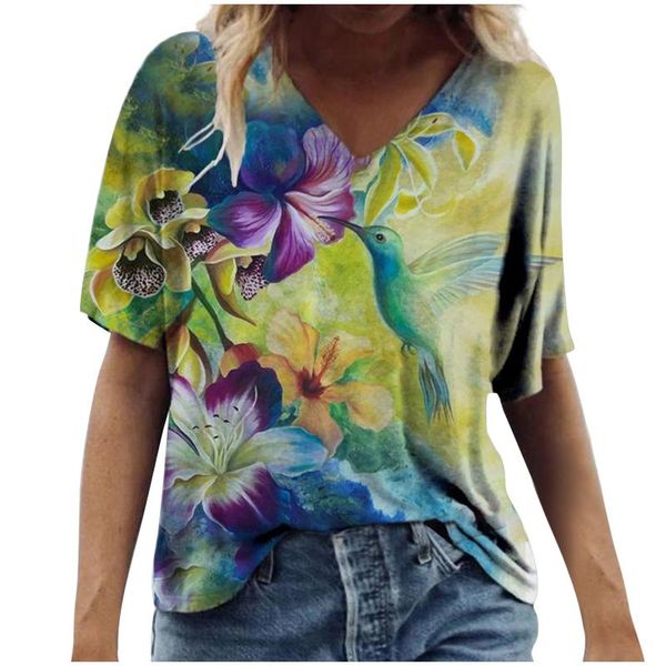women's blouses & shirts flower pattern plus size women short sleeve printed v-neck blusas mujer manga corta young beauty, White
women's blouses & shirts flower pattern plus size women short sleeve printed v-neck blusas mujer manga corta young beauty, White
